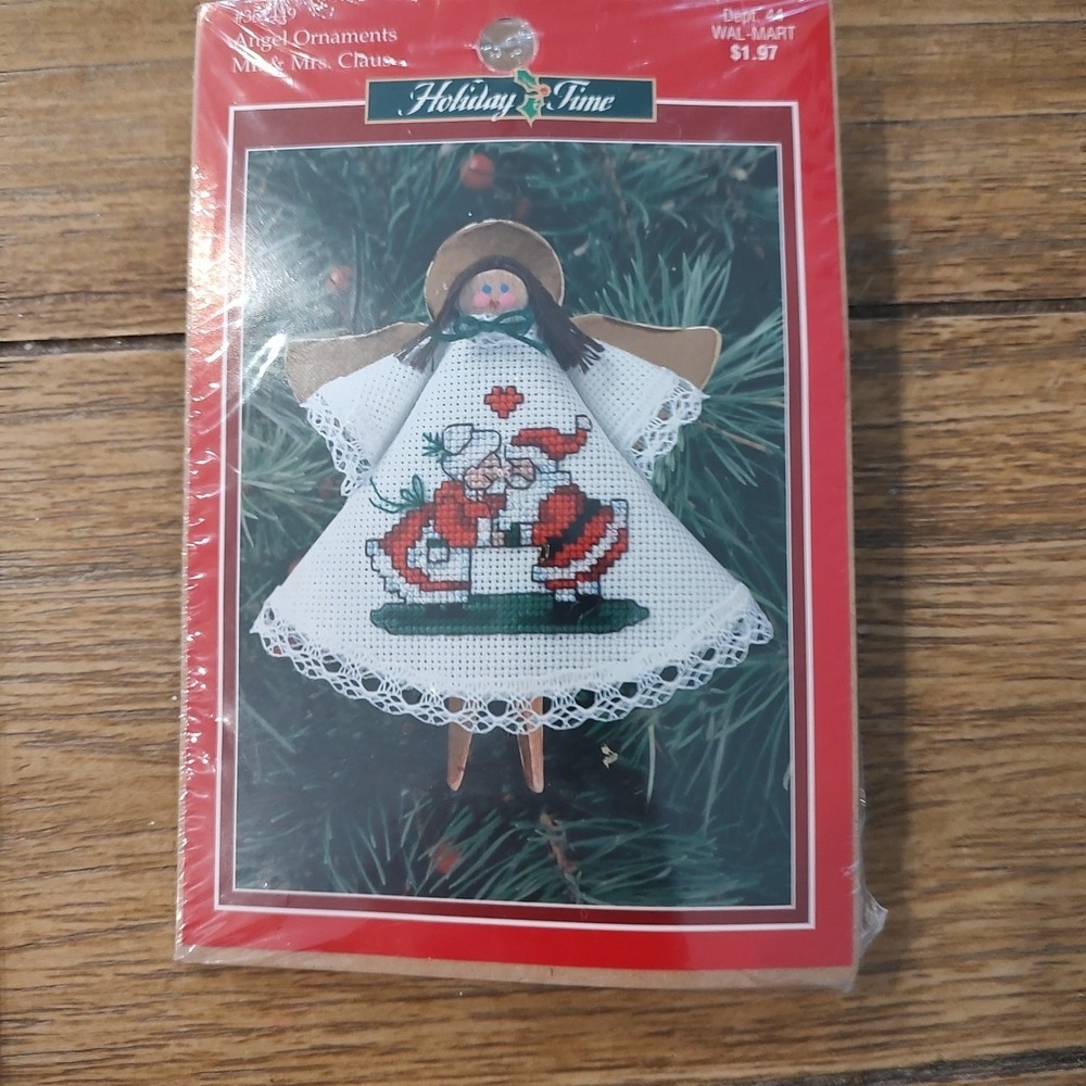Holiday Mini Collection Cross Stitch Mini Kit Lot Of 3 Angel Present Holly 2006 - Picture 7 of 9